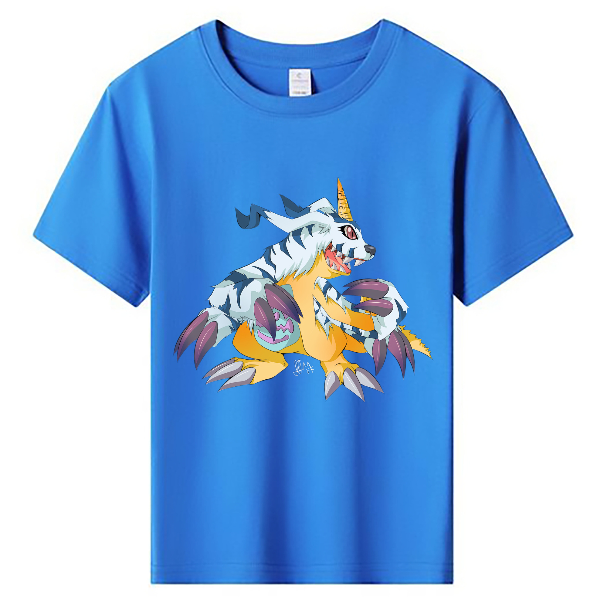 （画像用） Digimon デジタルモンスター/デジモン 綿100％キッズTシャツ（フロントプリント）